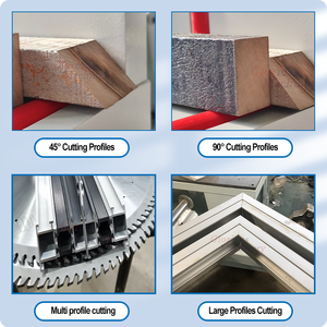 Scie <span class=keywords><strong>de</strong></span> précision CNC à double tête 45 degrés pour la découpe d'aluminium, PVC, profilés <span class=keywords><strong>de</strong></span> fenêtres et <span class=keywords><strong>de</strong></span> portes, et cadres - <span class=keywords><strong>Prix</strong></span> compétitif - Product Image 4