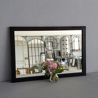 Cadre en bois PVC noir, salle de bain rectangulaire, salon, dressing, miroir mural en verre pour l'entrée de la chambre