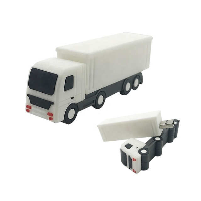 Factory Direct PVC Truck Shaped USB Flash Drive 8GB 16GB 32GB Customized 2D 3D Rubber Car USB Stick 64GB 128GB Cartoon Pendrive
