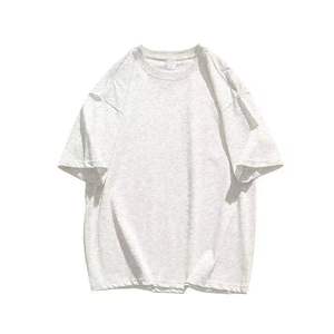 헤비 200g 단색 면 반팔 남성과 여성의 여름 트렌드 모든 느슨한 캐주얼 심플 티셔츠 - Product Image 4