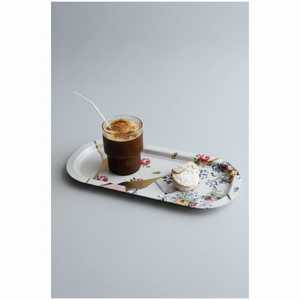 Kintsugi ดอกไม้เส้นเล็ก160x350มม. ถาดโลหะทรงสี่เหลี่ยมผืนผ้า - Product Image 2
