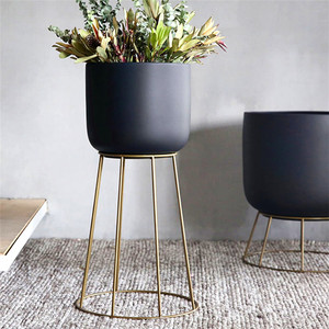 Support de sol pour pot de fleurs, présentoir d'intérieur, or, vente en gros, plantes cactus et jardinières, métal, jardin, fer, moderne, maison, mariage, cuisine - Product Image 4