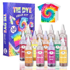 Tinte Permanente para Ropa de Algodón Tie Dye, Juego de 24 Colores, Tintes Textiles No Tóxicos de Coloración Directa - Product Image 1