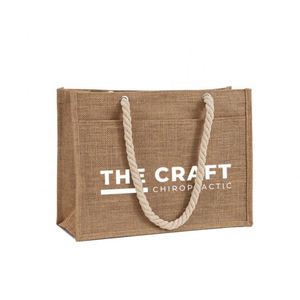 Bolsa de Yute Grande para la Playa con Asas de Cuerda, Personalizable, para Compras, para Mujer, Venta al Por Mayor - Product Image 2
