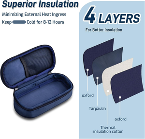 Portable Mini Pack Insulin <b>Cooler</b> Bag with Protective Ice Brick Vial Fridge Holder Storage Case - Product Image 3