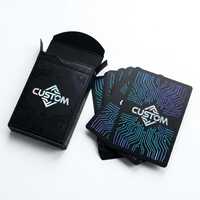 Cartas de Juego Personalizadas Cyber Noir, Papel de Núcleo Negro de 330 g/m², Impresión UV con Puntos de Neón, Baraja para Esports y Regalos Corporativos