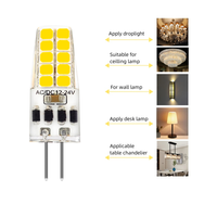Mini G4 LED 2835SMD 2.5W Dimmable Bougie Silicone Lampe Ampoule Lustre 12-24V AC DC ROHS EMC LVD Résidentiel Maïs Lumières
