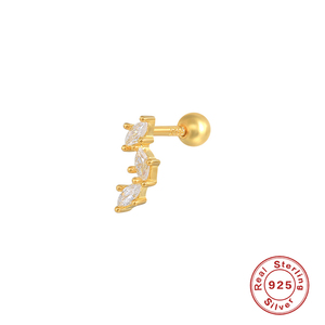 ROXI Boucles d'oreilles tendance en argent sterling S925 avec zircon œil de cheval sauvage pour femmes - Product Image 2