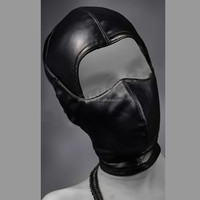Masque de tête COS en cuir verni, accessoire de performance pour Halloween, spectacle, bar, scène, fête, déguisement