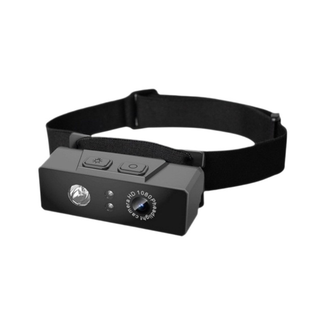 D9 LED Headlamp Recorder 1080P Sports Camera with Built-In Microphone-Head-Mounted HD Video