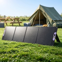 Panneau solaire monocristallin portable et pliable 120W étanche Plug & Play pour caméra de sécurité et fontaine, module PV RV à 23% d'efficacité