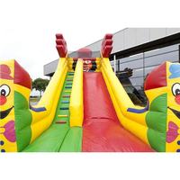 Toboggan gonflable à thème animaux sauvages de la jungle, toboggan gonflable commercial en PVC pour enfants, toboggan gonflable d'extérieur