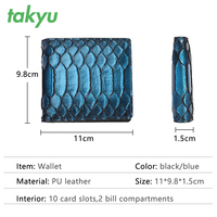 Portefeuille de luxe à motif python pour femmes et hommes, porte-cartes en cuir véritable