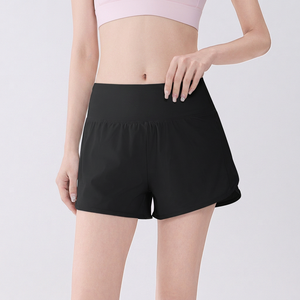 Shorts Deportivos 2 en 1 para Mujer, Cintura Alta, con Bolsillo Trasero con Cierre para Celular, Ligeros, de Secado Rápido, para Correr, Gimnasio, Yoga, OEM, ODM - Product Image 2