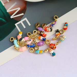 Abalorios de juguete de personajes de conejo monstruo de dibujos animados esmaltados multicolor para collares y pulseras DIY, suministros de joyería - Product Image 4