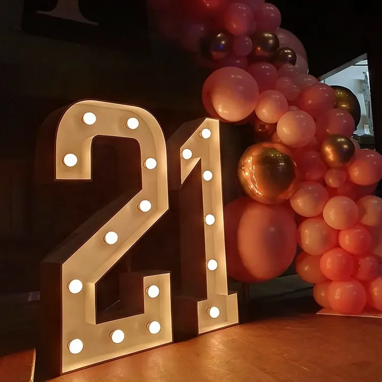 Jagarsign-letras marquesina personalizadas, fabricante, decoración de fiesta de cumpleaños, LED gigante