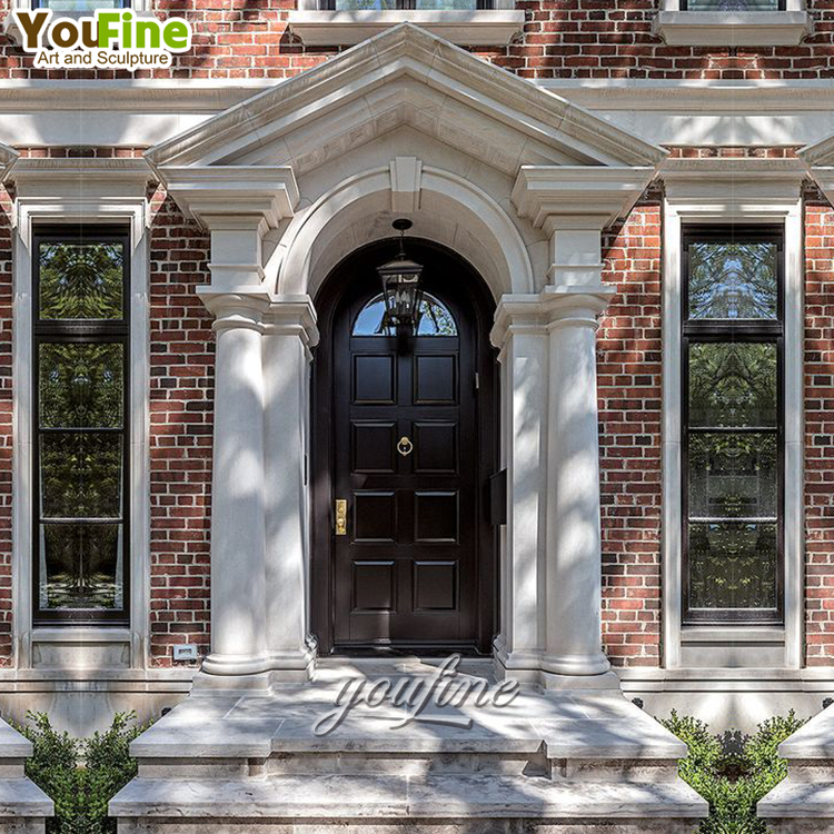 Уличная рама для входной двери из натурального белого камня