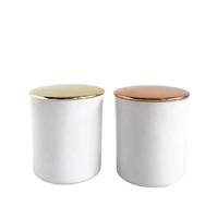 Grosir Botol Lilin Kaca Kosong Stoples Lilin untuk Pembuatan Lilin Putaran Bawah Cangkir Kaca dengan Tutup