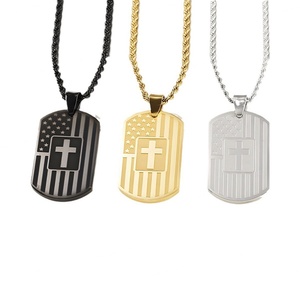Nouveau design 2024 – Collier pour homme en acier inoxydable gravé, anti-ternissement, vente en gros - Product Image 1