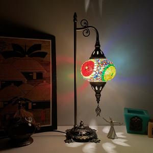 Chambre à coucher de style européen salon hôtel bed & breakfast bar restaurant café fait à la main en verre Turc lampe de table - Product Image 2