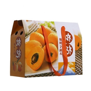 Factory direct sale gift packing custom handles cardboard fruit thick carton food box
