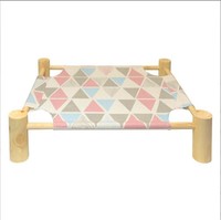 Petit nid de chat en bois quatre saisons lit de camp pour animaux de compagnie respirant avec motif animal non lavé paquet d'hiver chat chien litière tapis boîte
