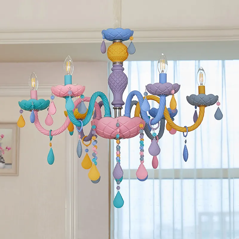 Bougies multicolores en cristal acrylique, Chandelier créatif pour enfants de maternelle, modèle