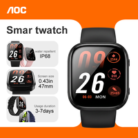 AOC Y3 Smartwatch con Schermo Touch Completo da 1,88 Pollici, Fitness Tracker, BT5.0, Impermeabile, Monitoraggio della Salute per Android e iOS