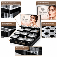 Présentoir de comptoir à maquillage en acrylique personnalisé à plusieurs niveaux pour testeurs de cosmétiques avec logo OEM ODM