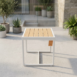 Modern <b>Outdoor</b> Garden <b>Table</b> Chair PS Slats Steel Frame Lightweight Durable Design Contemporary Style for Patio Use Lumetal - Product Image 4