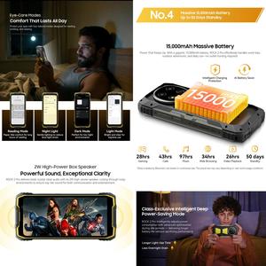 Smartphone robuste <span class=keywords><strong>Blackview</strong></span> ROCK 2 Pro, batterie 15000 mAh, écran 6,67 pouces, 8 Go/256 Go, 4G, Android 16, NFC, TÉLÉPHONE MOBILE - Product Image 6