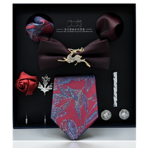 Mais novo Design Fábrica Venda 7.5 cm Bow Tie Lenço Bolso Quadrados Cufflink Set Broche Pin Clipe Gravata Caixa Desempenho - Product Image 5