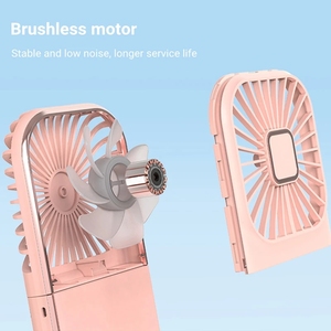 Ventilador de Mano Ultra Delgado, Mini Ventilador Portátil Recargable con Banco de Energía de 3000 mAh, Soporte Plegable para Teléfono - Product Image 5