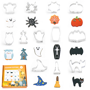 12 pezzi 3D <span class=keywords><strong>Halloween</strong></span> Cookie Cutter in acciaio inox taglio caramelle biscotto stampo strumenti di cottura per <span class=keywords><strong>Halloween</strong></span> decorazioni per la casa - Product Image 1