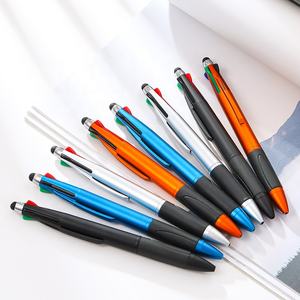 Yüksek kaliteli Mat metalik promosyon <span class=keywords><strong>3</strong></span> In 1 yeşil kırmızı mavi siyah dolum mürekkepleri Stylus tükenmez kalem ile özel Logo - Product Image 3