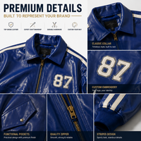Blouson de motard en cuir ciré matelassé haut de gamme, personnalisable, nouveau design, doublure chaude, brodé, style bomber de course, OEM