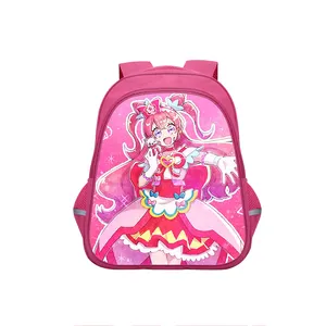 Mochila escolar infantil de desenhos animados, mochila escolar rosa