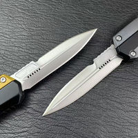 Couteau pliant tactique multifonctionnel de camping portable à lame droite avec poignée en alliage de zinc de haute qualité