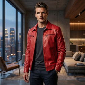 Veste en cuir d'agneau <span class=keywords><strong>de</strong></span> haute qualité pour homme, style <span class=keywords><strong>pilote</strong></span>, veste <span class=keywords><strong>de</strong></span> sécurité en maille pour moto, vêtements <span class=keywords><strong>de</strong></span> protection pour homme - Product Image 4