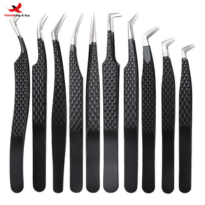 Pinces à cils avec emballage personnalisé, marque privée, pointe en fibre, pour extensions de cils volume, lot de pinces GZ RTS, commande en gros mixte - Product Image 2