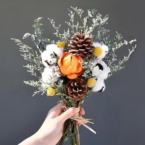 Bouquet de fleurs séchées préservées avec du coton pour la Saint-Valentin, la fête des mères, Noël, cadeau de fête, décoration de la maison - Product Image 5