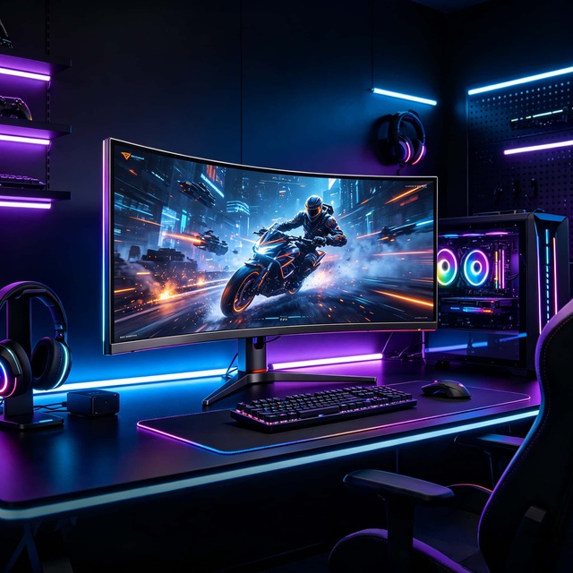 Curved R1500 49 Inch Gaming Monitor 5K 130/165/240hz ultra Wide Screen Desktop Wall Mounting Available LED Gaming Pc Monitor