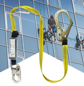 Lanière de sécurité antichute jaune ANSI Z359.13 avec amortisseur de chutes, crochet simple, hauteur de travail, 1,8 m avec ouverture de crochet de 65 mm - Product Image 2