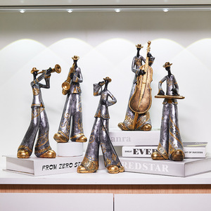 Vintage Band Figures Art Creative Ornements Musique Figures Salon Bibliothèque <span class=keywords><strong>Vin</strong></span> Refroidisseur Lumière De Luxe Décor À La Maison Résine Artisanat - Product Image 1