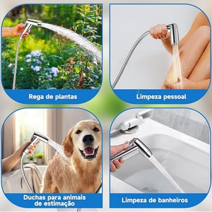 Bathroom Hygiene Floor Cleaning Cloth Diaper Pet Washing Handheld Bidet Sprayer Toilet Bathroom with <b>Wall</b> Bracket Hose Set - Product Image 4