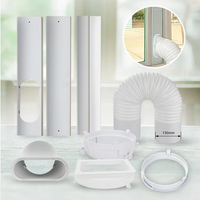 Piezas de Aire Acondicionado Doméstico a Gas Directo de Fábrica, 3 Deflectores de 55-160 cm con Interfaz de Boca Plana, Tubo de Escape de 130 mm, PVC ABS de 1.5 m