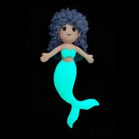 Poupées sirène lumineuses en peluche personnalisées, rembourrage en coton PP, matière/couleur personnalisées