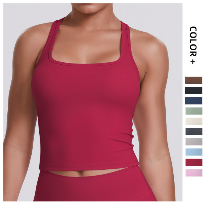 High Quality Lightweight Nylon Spandex Sports Bras Top Four-Way Stretch Fitness Vest Direct From Factory