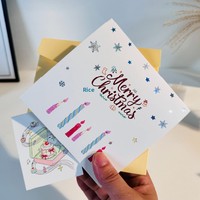 Carte de vœux 3D lumineuse avec bronzage et motif musical, en papier, pour Noël et anniversaire