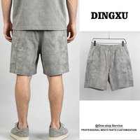 Shorts multicolores pour hommes, gris chiné délavé, avec cordon de serrage, poches latérales, coupe ample, mi-cuisse, décontractés pour l'été